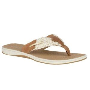 NIB Sperry Parrotfish Braided Sandal Flip Flop Thong Sandals, Flat Heel 6